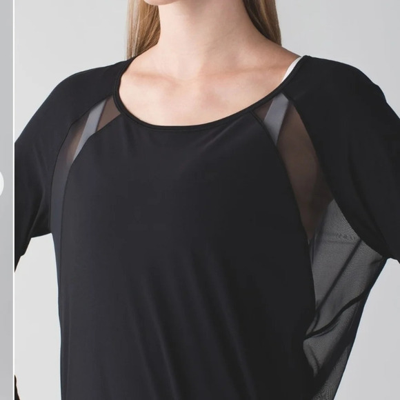 Iululemon If You’re Lucky long sleeve tee black mesh RARE - Picture 4 of 11